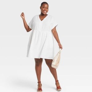 Adorable White Linen Dress